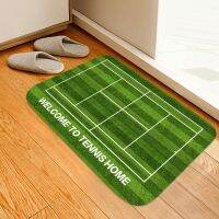 Anti-skid Tennis Court Doormat Flannel Water-absorbing Rug Home Bathroom Mat Floor Balcony Rugs Kitchen Mat Home Entrance Indoor