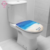 New Pattern Toilet Lid Sticker Sea WorldFlower Waterproof Toilet Seat Cover Stickers Bathroom D