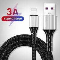 3A ที่ชาร์จไฟรวดเร็ว USB สายข้อมูล0.3/1/1.5M USB A ถึง8 Pin Kable สำหรับที่ชาร์จ IPhone เปียถักไนล่อนสายสำหรับ IPhone 14 13 12 Pro Max