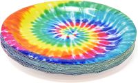 JOLLYBOOM Tie Dye Party Supplies Tie Dye Birthday Party Decorations For Girls Tie Dye Birthday Paper Tableware Set For Beach Bum, 60s ทศวรรษและ Hippie Theme Party Supplies