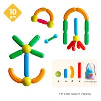 10 PCS Magnetic Constructor Blocks Set Big Size Magnet Rods and Balls Montessori Educational Building Toys For Children Gifts