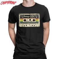 Vintage 50th Birthday T Shirts For Men Short Sleeve Clothing 1972 Cotton Plus Size