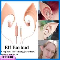 K8SEQ 3.5mm ตกแต่งฮาโลวีน สเตอริโอ ไมโครโฟนในตัว นางฟ้า หูฟัง Elf Ears หูฟัง หูฟังชนิดใส่ในหู