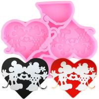 Disney Love Kiss Mickey Straw Topper Silicone Mold Craft Keychain Epoxy Resin Molds Fondant Cake Decorating Candy Chocolate Mold Bread  Cake Cookie Ac