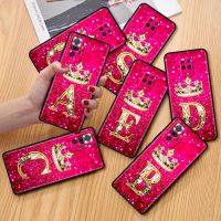 Pink Diamonds Letter Case For Xiaomi Redmi Note 9S 9 8 10 Pro 11 7 8T 9C K40 7A Black TPU Soft Phone Cover Shell