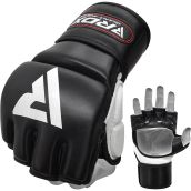 Găng tay MMA RDX Leather T1 Training Gel Grappling