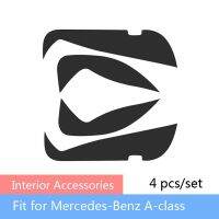 Atreus 4ชิ้นสำหรับ W205 Mercedes W213 Benz A C C CLA GLA GLA GLA รุ่น GLC แต่งรถ3D ประตูแผ่นป้องกันการเตะพรมสติกเกอร์ไฟเบอร์คาร์บอน