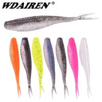 【lz】✗◎  Soft Silicone Fishing Lure com cauda de garfo Fácil Shiner Shad Fish Jig Wobblers Isca Artificial Carp Bass Swimbait Tackle 7cm 1.8g 5pcs