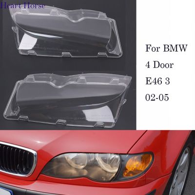 ชุดที่คลุมพลาสติกไฟหน้ารถเลนส์สีอ่อนสำหรับ BMW 3 Series 325I 320I 318I E46 02-05 4ประตูซีดาน