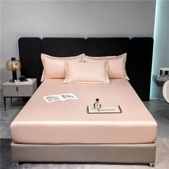 high-quality-long-staple-cotton-fitted-sheet-with-elastic-band-bed-sheet-solid-color-mattress-cover-queen-size-fit-cover