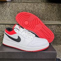 New +Originalpark NK*A J 1 Low White University Red All Match Fashion Basketball Shoes Actual Combat Sports Shoes {Free Shipping.}