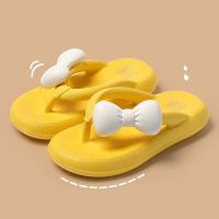 【cw】 Bow Tie Flip Flops Outdoor Sandals Ladies Slippers Couples Thick Bottom Non slip Sole Beach