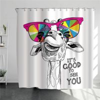 【CW】۞  With Colorful Glasses Shower Curtain Fashion Design Curtains Painted