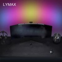 LYMAX โคมไฟตั้งโต๊ะหน้าจอแบบโค้งโต๊ะคอมพิวเตอร์สำนักงานบ้าน Pelindung Mata โคมไฟแขวนรีโมทคอนโทรล LED สำหรับเกม