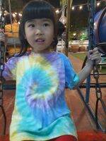 เสื้อมัดย้อมเด็กสีสวยๆ เนื้อผ้าฝ้าย cotton คอกลม ใส่สบาย ได้ทั้งชายหญิง Tie Dye kids T-shirt unisex