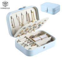 CASEGRACE Jewelry Box Mini Leather Double Layer Organizer Storage For Earring Necklace Ring Holder Display Jewellery Travel Case