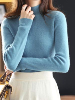 ✟ Sweater Half Turtleneck Long-sleeve Knitted Pullover Top New Female Clothing Sweaters for