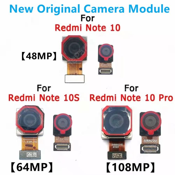 กล้องหน้าหลังของแท้สำหรับ-redmi-note-10-pro-note10s-หลังด้านหน้าเซลฟี่หันหน้าไปทางโมดูลกล้องอะไหล่ชิ้นงอสำหรับเปลี่ยน