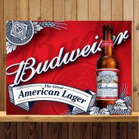 ป้ายเบียร์ Budweiser Lable Metal Beer มีให้เลือกในอุดมคติt บาร์, ผับ, ถ้ำคน(ขนาด 20x30 ซม.)