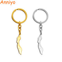 Anniyo คูราจูกุแผนที่พวงกุญแจสีทองสีเงินเสน่ห์พวงกุญแจเครื่องประดับสำหรับผู้หญิงผู้ชาย #230821