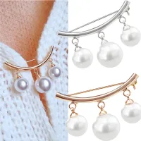 Faux Pearl Brooches Women Clothes Coat Decoration Sweater Cardigan Clip Brooch Jewelry for Women Girl Party Decoration