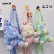YADOU New colorful violent bear backpack, trendy cartoon plush backpack