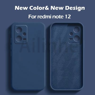 สำหรับ12C Xiaomi Redmi 12 Note 12 Note 12 Pro Plus 12S 4G 5G เคสโทรศัพท์ซิลิโคนเหลวสี่เหลี่ยมปกป้องกล้องฝาครอบนิ่ม