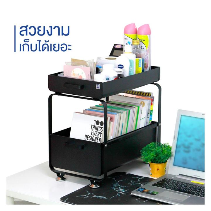 ชั้นวางของแบบลิ้นชัก-2-ชั้น-homest-ic-008858-สีดำ2-drawer-unit-homest-ic-008858-black-ใครยังไม่ลอง-ถือว่าพลาดมาก