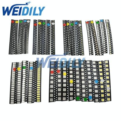 100PCS/LOT SMD LED Kit 1206 1210 5050 5730 0805 0603 3528 Red/Green/Blue/White/Yellow led diode set 5 Colors Each 20PCS Electrical Circuitry Parts