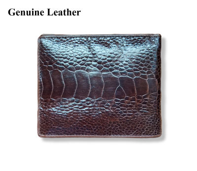 กระเป๋าสตางค์หนังนกกระจอกเทศ Genine Ostrich Leather เป็นส่วนของแข้งและเข่า ลวดลายตามธรรมชาติ กระเป๋าสตางค์ 2 พับ หนังนุ่ม สวยหรู