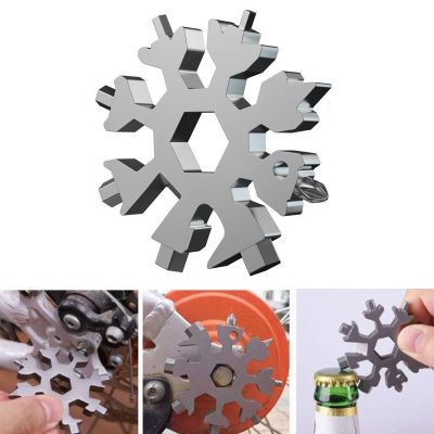 18 in 1 Snowflake Spanner Keyring Hex Multifunction Outdoor Hike Wrench Key Ring Pocket Multipurpose Camp Survive Hand Tools