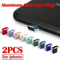 2PCS Aluminium Alloy Anti Dust Plug Portable USB Charging Port Anti Dust for IPhone 14 13 Pro Max 8 Max 7 6 SE Charging Port Cap Adhesives Tape