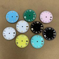 28.5Mm Enamel Watch Dial Roman Scale Watch Dials Faces Mens Watch Modified Replacement Parts For NH35/NH36 Movement