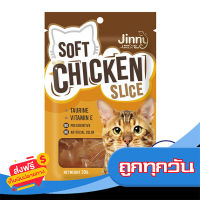 ส่งฟรี ส่งเร็ว JINNY จินนี่ ขนมขบเคี้ยวสำหรับแมวอายุ 3 เดือนขึ้นไป สูตรไก่นิ่มสไลซ์ เส้นเล็ก 30 กรัม (ทั้งหมด 4 แพ็ค) เก็บปลายทาง