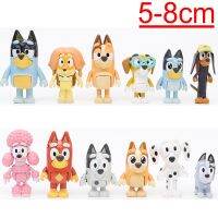 8-12PCS/set Bluey Bingo Action Figure Toys Family Kawaii PVC Movable Joint Model Toys Cartoon Bluey Friends Doll for kid‘s Gifts