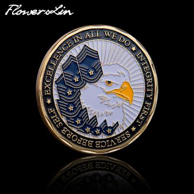 [Flowerslin] United States Air Force Core Commemorative Coin The Airmans Creed Values USA Challenge Coin Art Craft Collectible