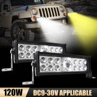 ฟรีเรือ10 "ไฟบาร์ LED Dual สามแถวไฟ LED Spot Flood Combo สีขาว Amber 2สีสำหรับ Off-Road SUV เรือ ATV