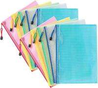 【CC】 5pcs A4/A5/A6 Mesh Document Zip File Folders School Office Supplies Storage