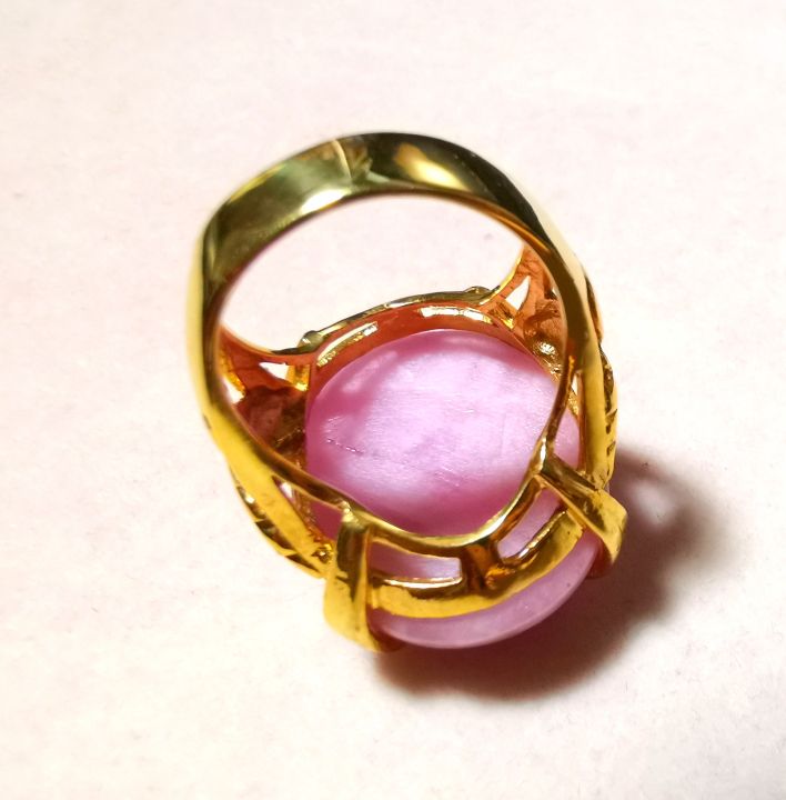 rare-gems-แหวนพลอยแท้-ทับทิมเผือก-40-กะรัต-ไซส์-56-เรือนเงินแท้ชุบทอง-ทำนวัตกรรมนาโนเพิ่มความทน
