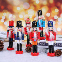 Olliles 1PC ตกแต่งคริสต์มาส12cm ไม้ทำ Nutcracker หุ่นปีใหม่คริสต์มาส