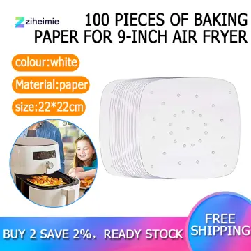 Air Fryer Parchment Paper Liners Compatible with Chefman, Cosori, Dash,  Nuwave®, Philips and more | Bleached Square Perforated Air Fryer Liners for