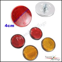 ∈┇✢ 1 Pair Plastic Round Red Amber Reflector Stickers Universal for Motorcycle ATV UTV Dirt Bike Scooters Safety Reflectors 40mm