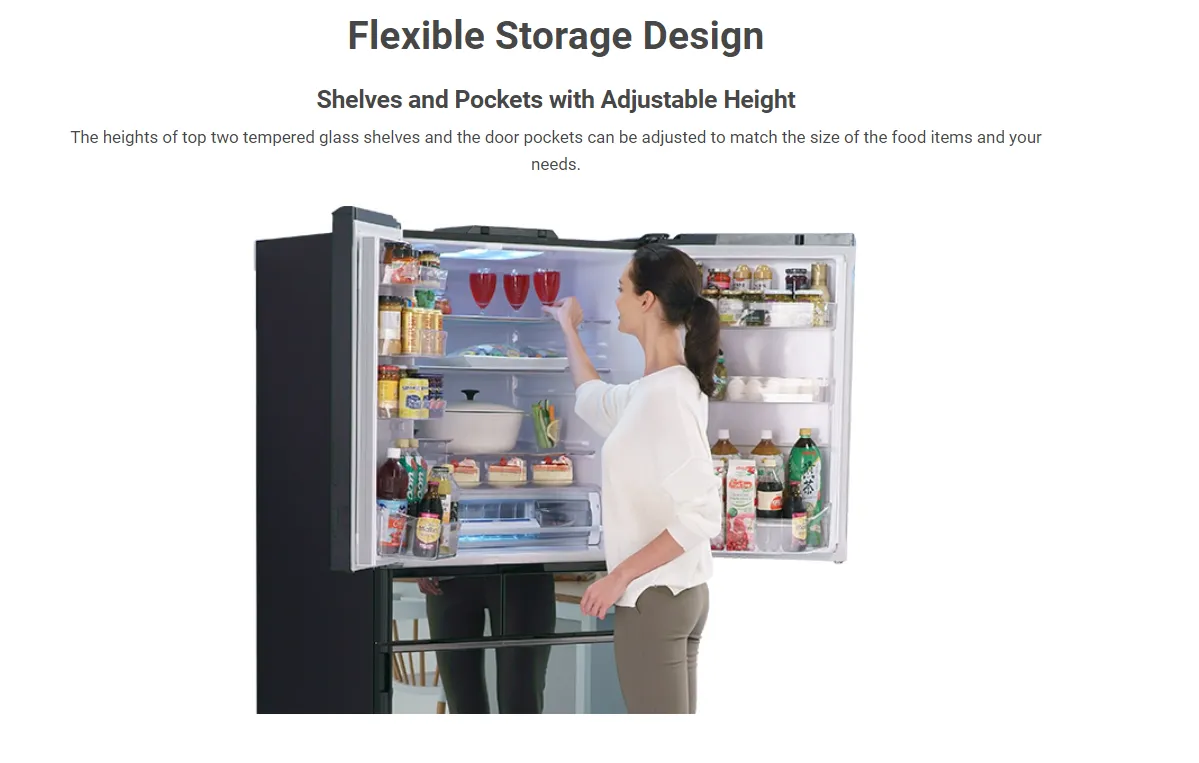 HITACHI RHV490RS 379L 6DOORS EXTRA FRESH ROOM REFRIGERATOR MADE IN