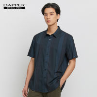 DAPPER เสื้อเชิ้ตแขนสั้น Midnight Stripe Print สีกรมท่า