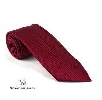 Giorgio Del Sarto Necktie 8.5 cm Red with Fabric Texture เนคไทสีแดงมีเท็กเจอร์