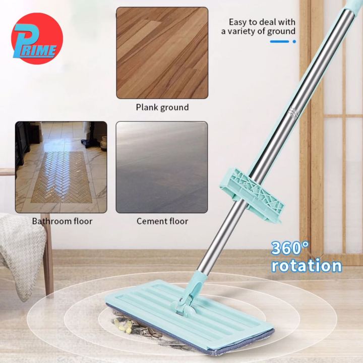 PRIME.AZ 360 Rotation Flat Mop Floor Cleaning Microfiber Squeeze Mop ...