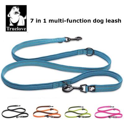 Truelove 7 In 1 Multi-Function Adjustable Dog Lead Hand Free Training Leash Reflective Multi-Purpose Dog Leash Walk 2 Dogs
