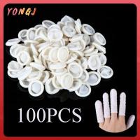 YONGJ 100PCS กันลื่น น้ำยาง เครื่องมือทำเล็บ ปลอกนิ้ว เตียงเด็ก ถุงมือยาง ถุงมือป้องกัน