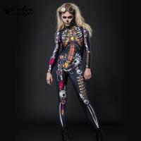 Color Cosplayer Steampunk Skeleton Bodysuit Skull Purim Festival Cosplay Costume Halloween Tight For Woman Cadre Suits