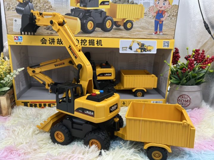 รถเด็กเล่น-ของเล่นเด็ก-รถแม็คโคร-รถก่อสร้าง-รถตักดิน-รถพ่วง-รถลาก-รถเกตุดิน-รถตักดิน-truck-engineering-truck-no-8068